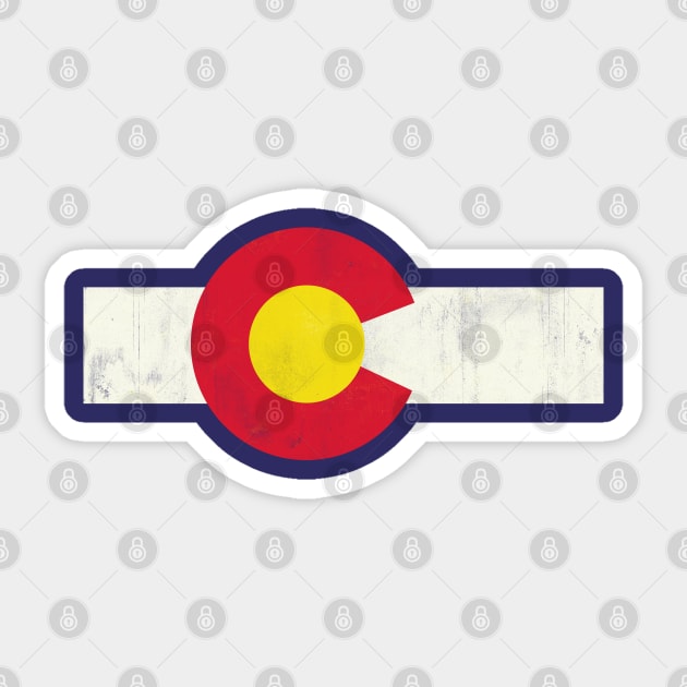 colorado flag vintage Sticker by inkzella